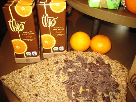 Theo's Orange Chocolate samples.