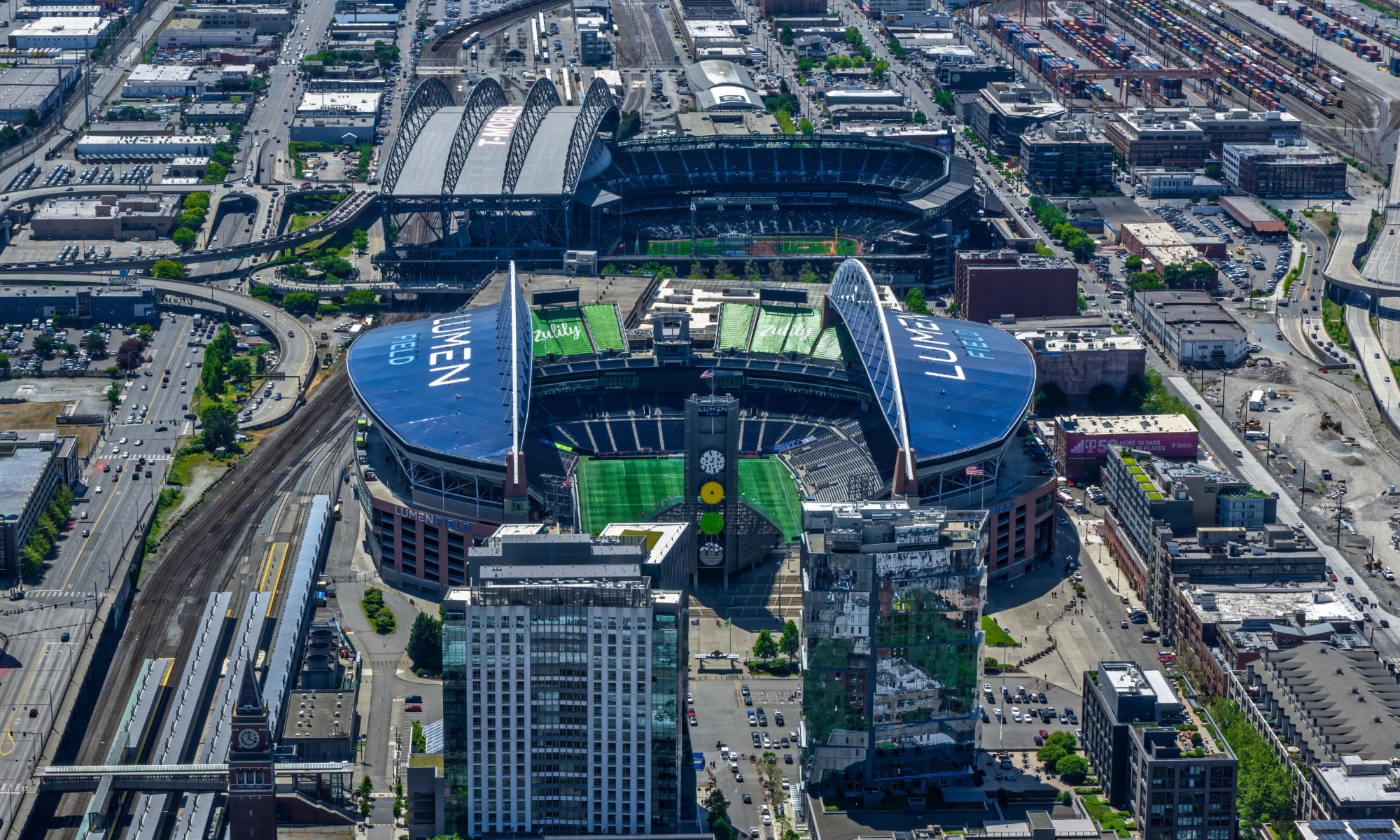 Seattle football stadium being used for outdoor dining