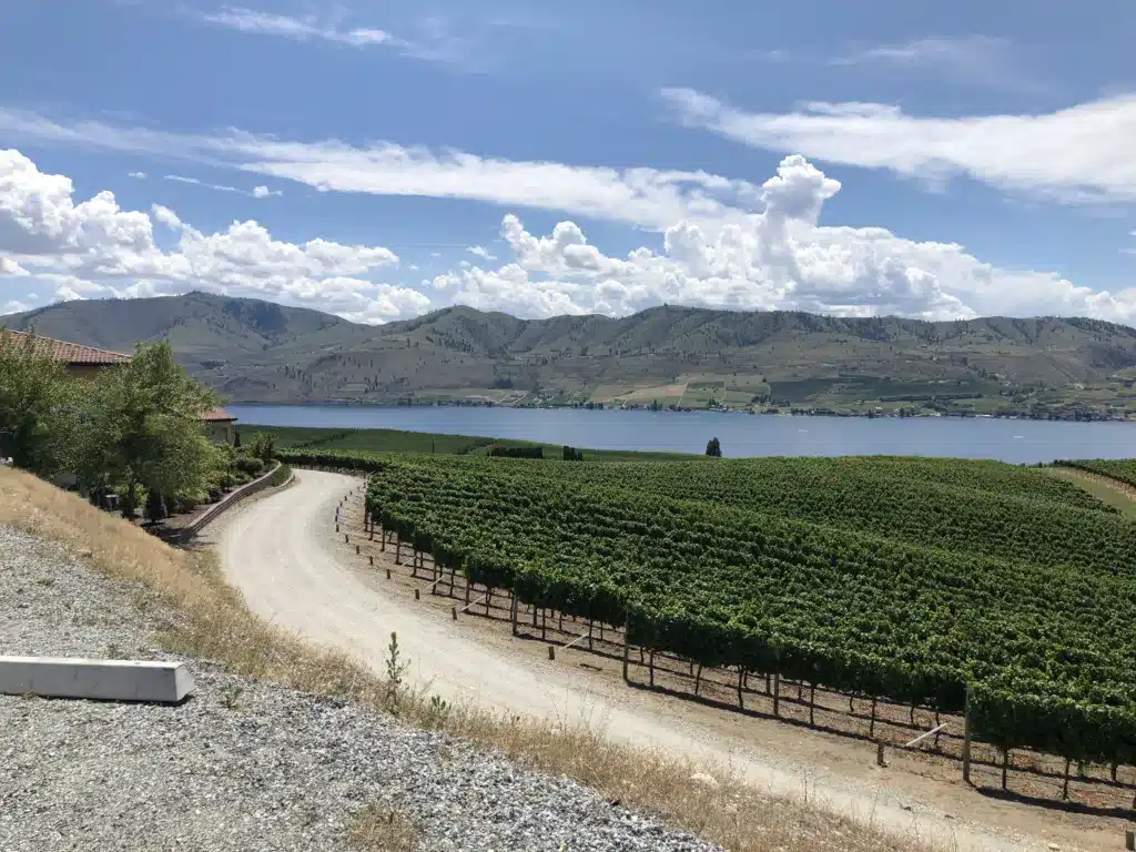 View of Lake Chelan overlooking a nice winery