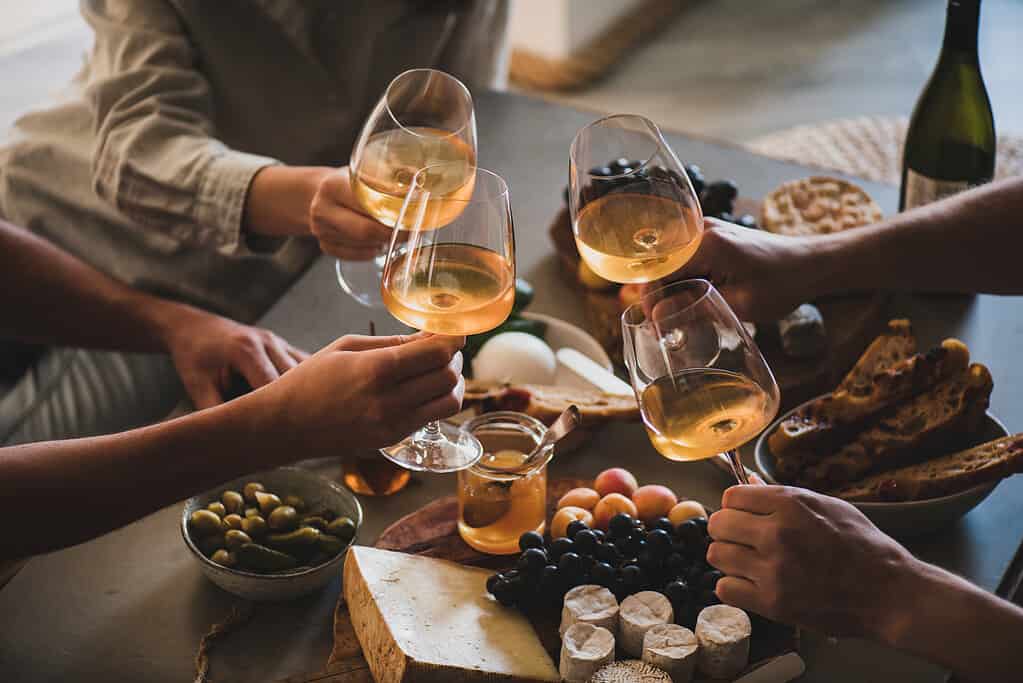 wine and friends