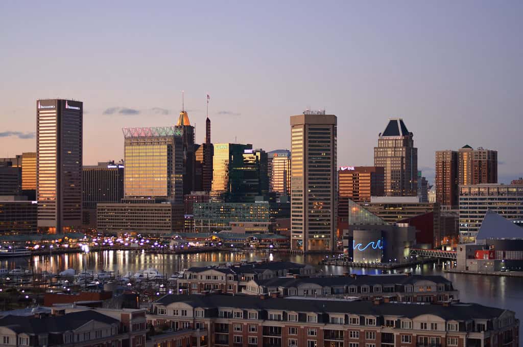 Baltimore City Right After Sunset