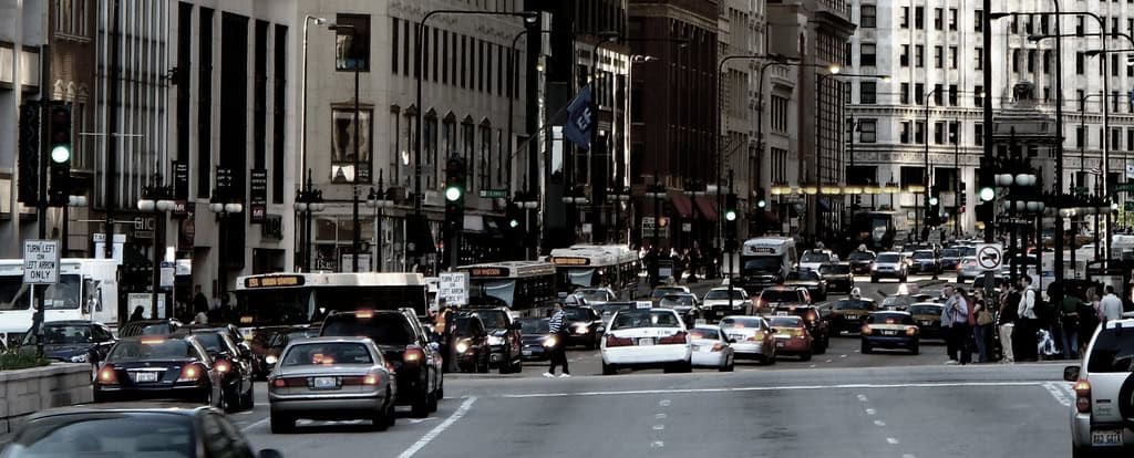 Chicago - traffic on Michigan Ave