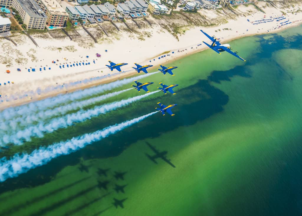 The Blue Angels arrive at Naval Air Station Pensacola.