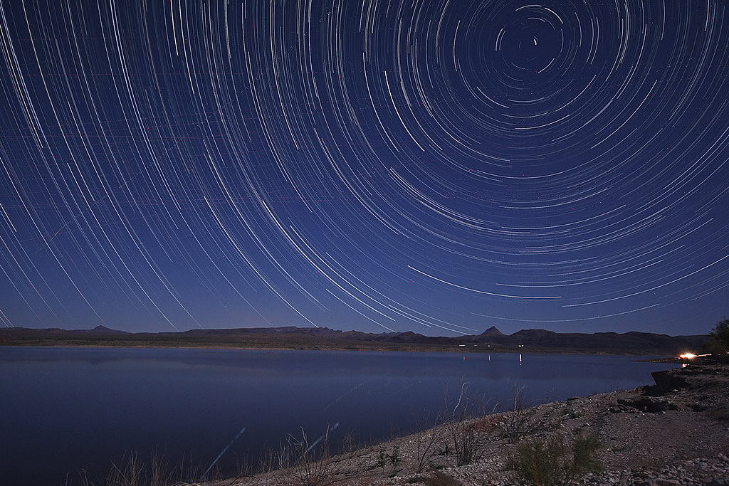 Circumpolar Star Trails over Alamo Lake
