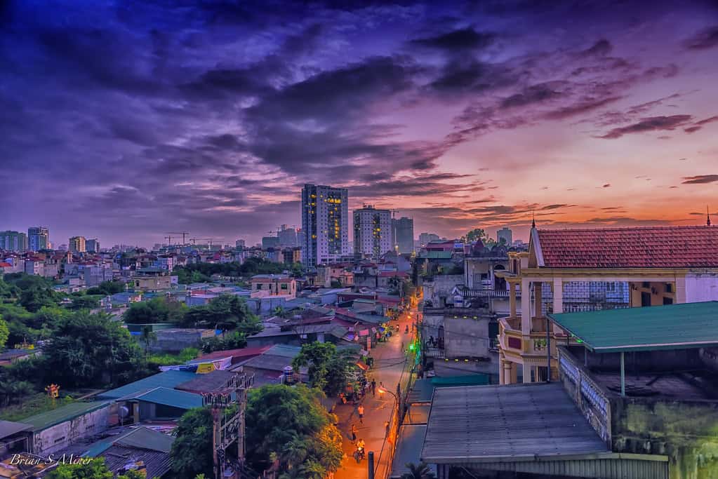 Purple haze of Hanoi Skyline