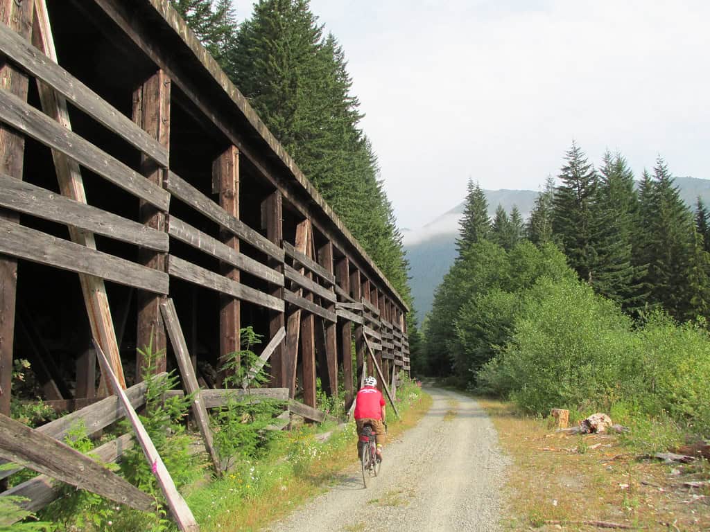 Iron Horse Trail east of North Bend, WA. Bicycling alternative to Snoqualmie Pass.