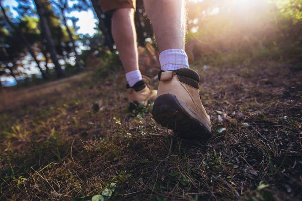 Hiking on a Trail - Hiking Boots