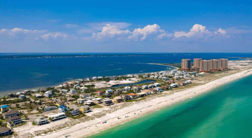 Pensacola Beach Aerial View of Coastline - Beach