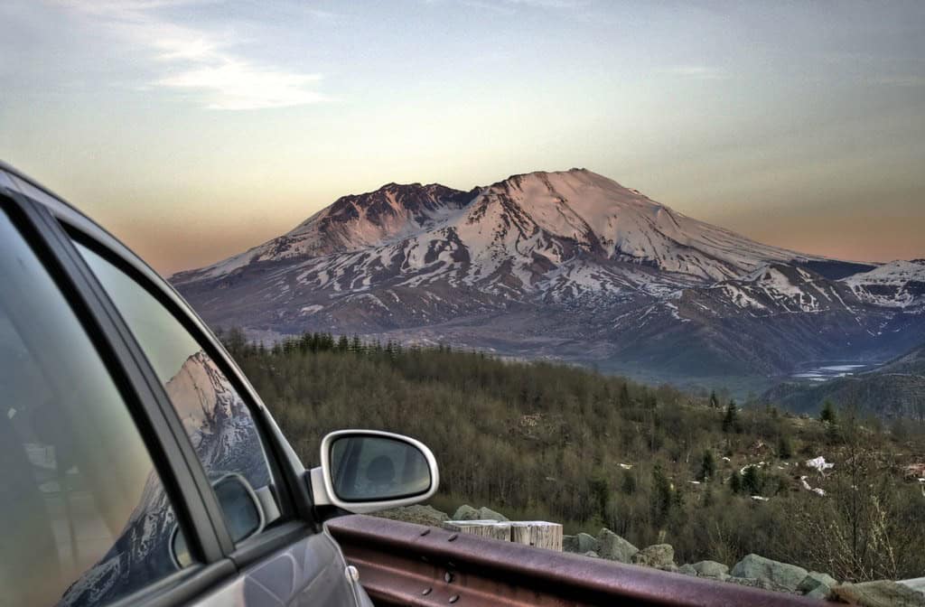 Reflection of Mount St. Helens / from 9,677ft. to 8,365ft. in seconds