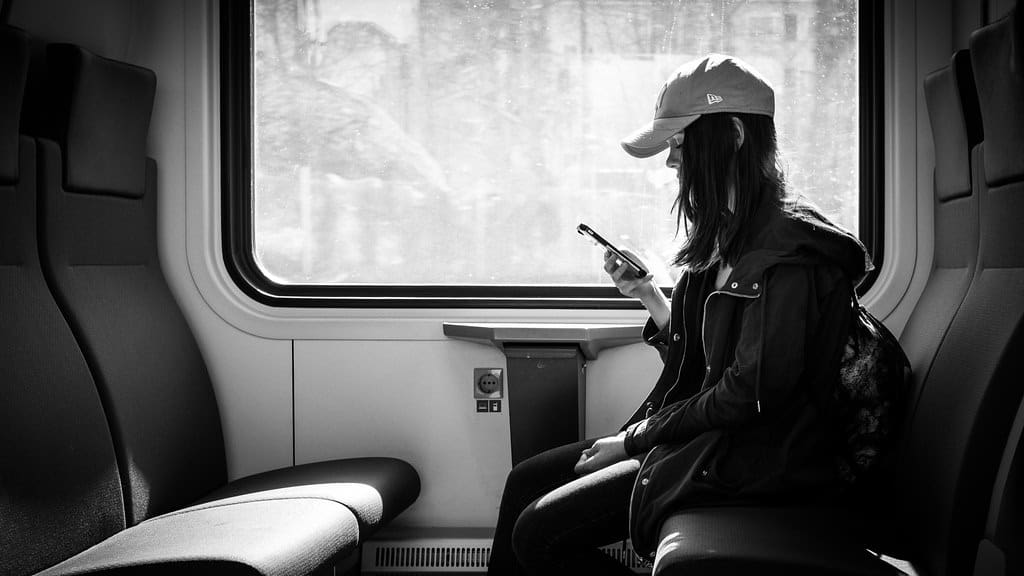 On the train - Helsinki, Finland - Black and white street photography