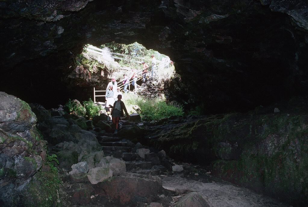 Recreation Interpretive tour of Ape Cave, Mt St Helens National Volcanic Monument, Gifford Pinchot National Forest