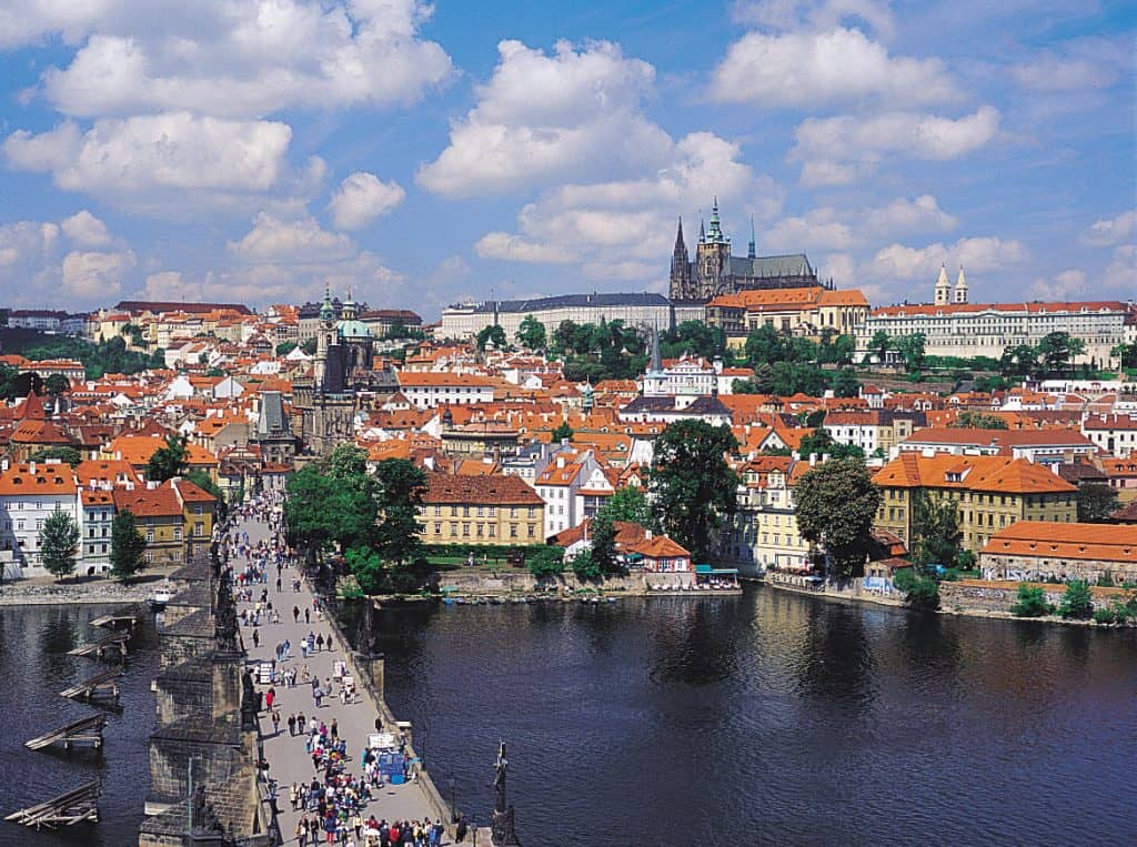 Prague old town tower view