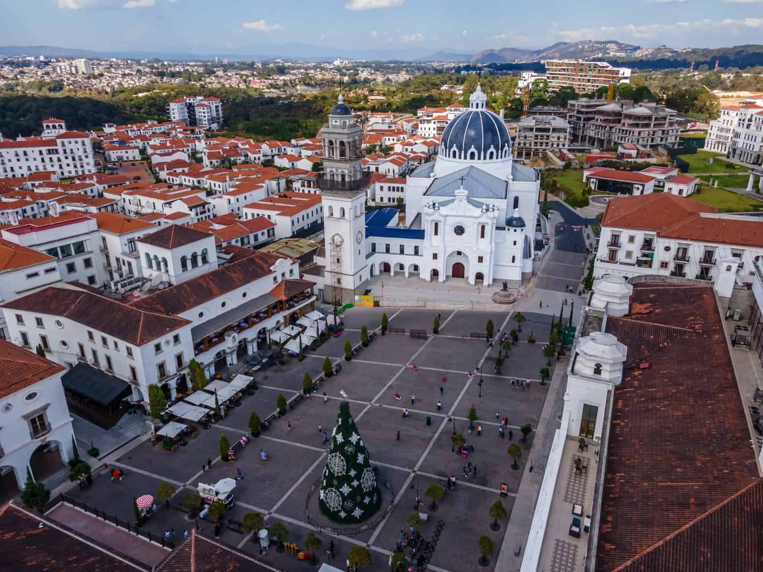 Beautiful aerial view of Plaza Cayala in Guatemala City